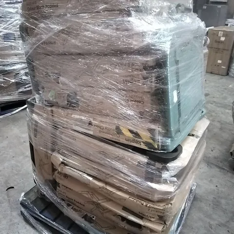 A PALLET THAT CONTAINS APPROXIMATELY 20 GRAVITY CHAIRS ETC