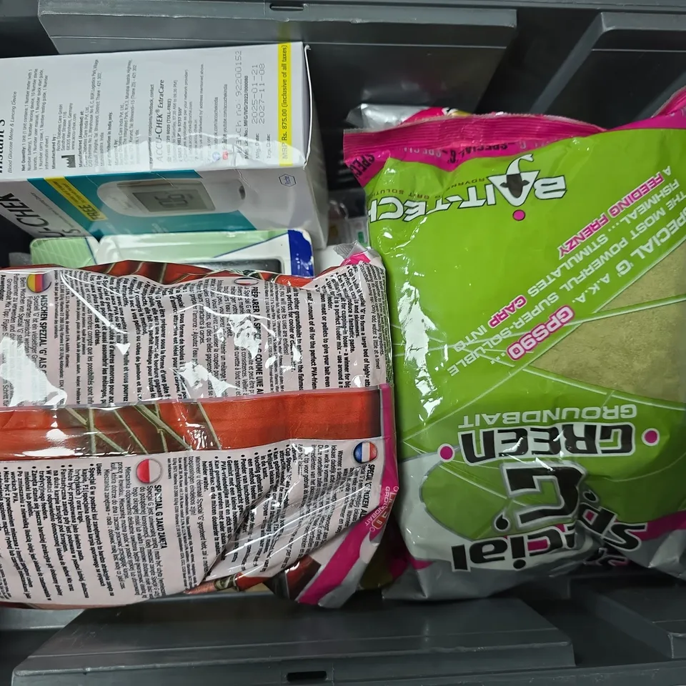 APPROXIMATELY 12 ASSORTED HOUSEHOLD ITEMS TO INCLUDE ACCU-CHECK INSTANT S, INSECT TRAPS, NEXUS METAL 20A SWITCH, ETC