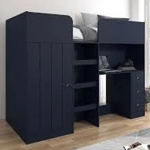 BOXED ATLANTA HIGH SLEEPER BED - NAVY (3 BOXES)