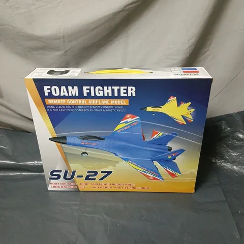 FOAM FIGHTER REMOTE CONTROL BLUE AIRPLANE MODEL SU-27 BOXED