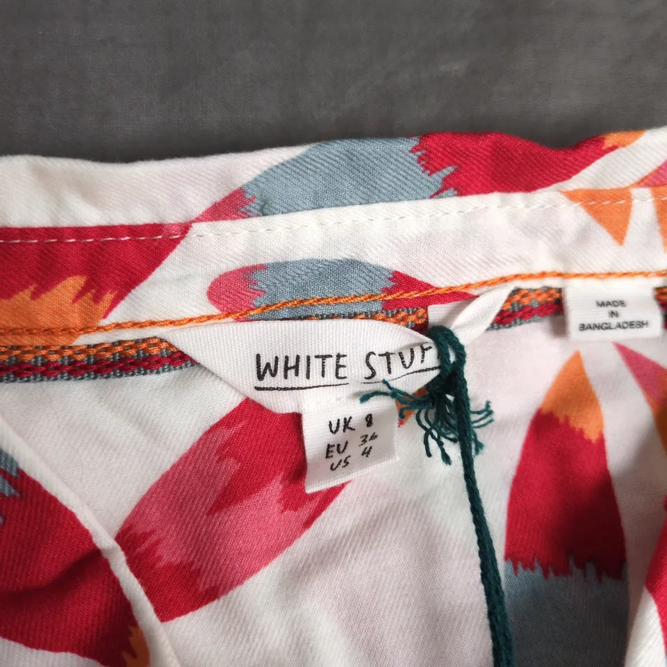 WHITE STUFF SOPHIE ORGANIC COTTON SHIRT – IVORY, UK 8 (EU 36, US 4)