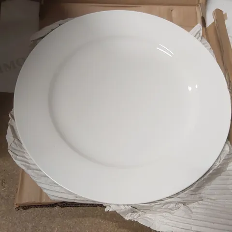 BOX CONTAINING APPROXIMATELY 9x BRAND NEW 2PCS LUMINA FINE CHINA WIDE RIMMED ROUND PLATES 12"