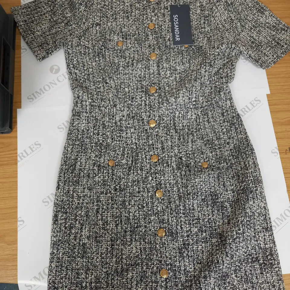 SOSANDAR BUTTONED KNITTED DRESS SIZE 8