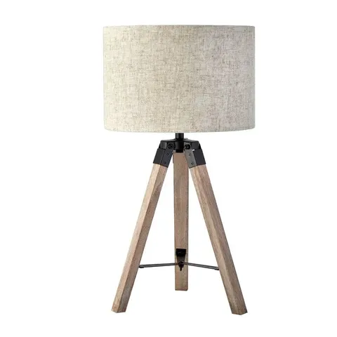 BOXED WARRICK 46.5 GREY/BROWN TRIPOD TABLE LAMP (1 BOX)