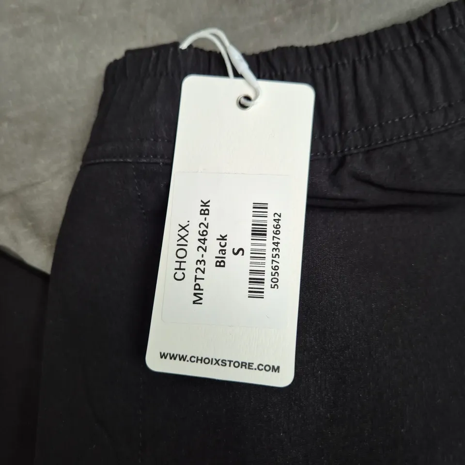 CHOIXX PREMIUM DETAIL CARGO TROUSERS V2 – BLACK, SIZE S