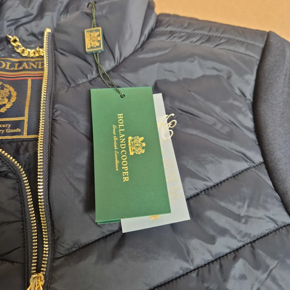 HOLLAND COOPER NAVY QUILTED PUFFER JACKET –  UK L