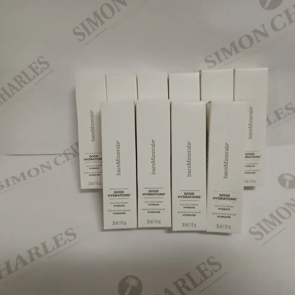 LOT OF 10 X 30ML BARE MINERALS GOOD HYDRATIONS SILKY FACE PRIMER