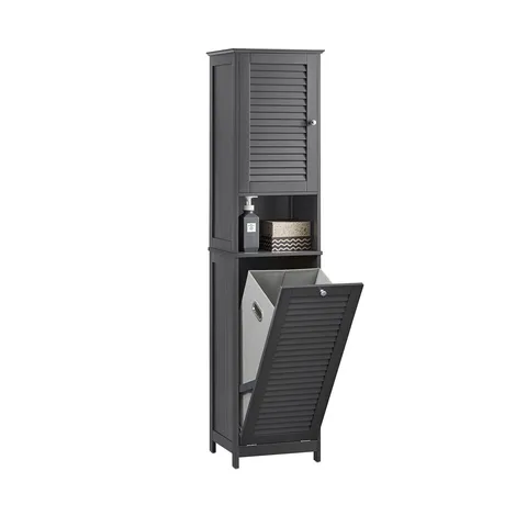 BOXED LYONSDALE FLOOR MOUNTED LINEN CABINET - DARK GREY (1 BOX)