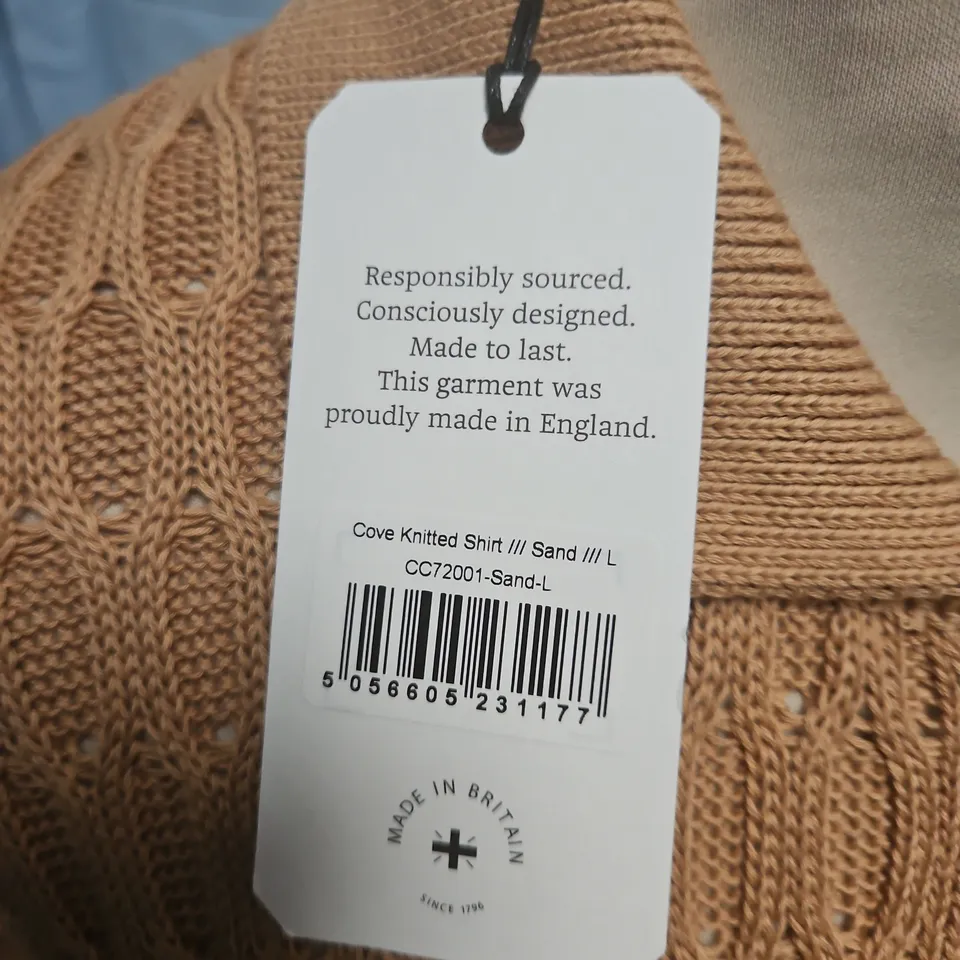 PERENGRINE COVE KNITTED SHIRT IN SAND - L