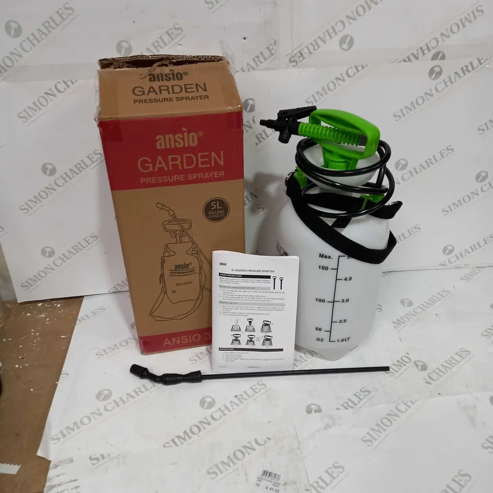 ANSIO GARDEN PUMP ACTION PRESSURE SPRAYER WITH INSTRUCTIONS