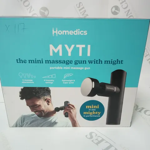 BOXED HOMEDICS MYTI PORTABLE MINI MASSAGE GUN