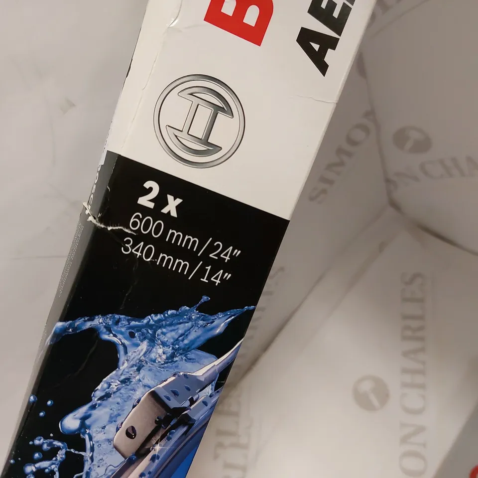 BOX OF 2 BOSCH AEROTWIN WINDSCREEN WIPERS - 2X A 300 S 600MM/340MM AND 1X AR 20 U 500MM