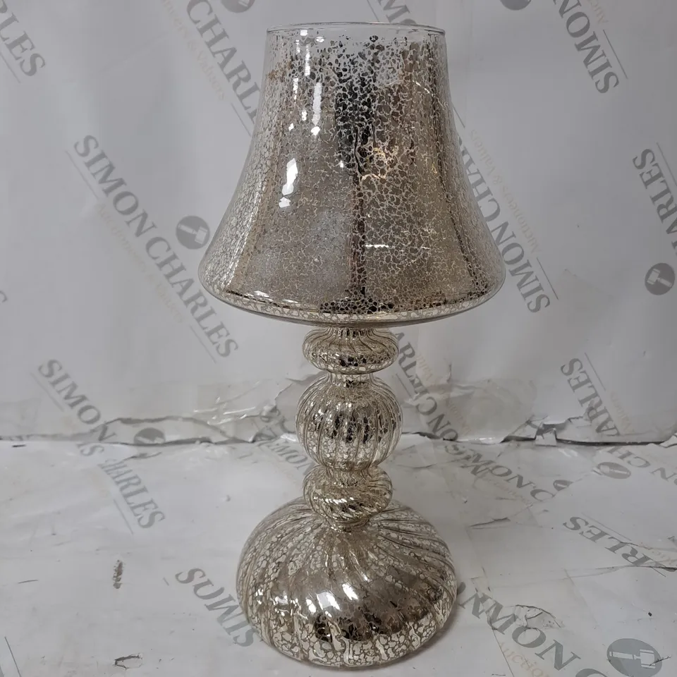 BOXED HOME REFLECTIONS PRE-LIT LED MERCURY GLASS LAMP SILVER