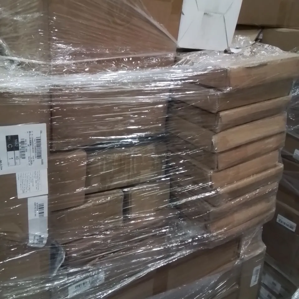 PALLET CONTAINING VARIOUS ASSORTED ITEMS TO INCLUDE, WRITING DESKS, CAR PARTS AND LOTS MORE UNMARKED BOXED ITEMS 