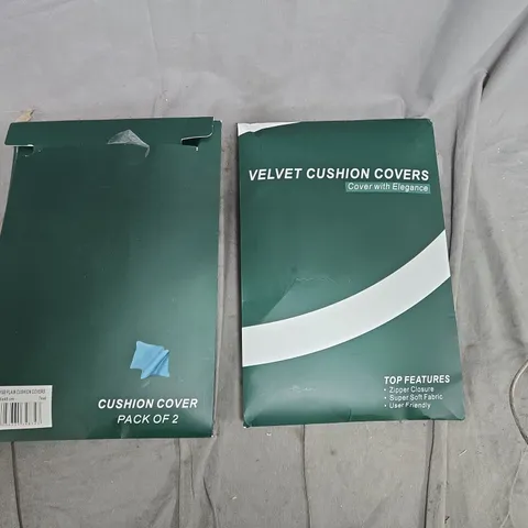 VELVET CUSHION COVERS – PACK OF 2 (GREEN)