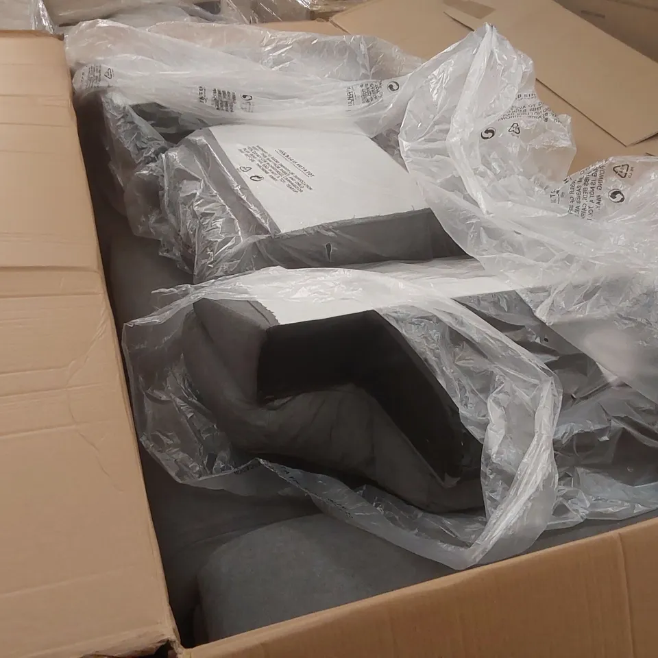 BOXED QUALITY MURCIA 3 SEATER RECLINER SOFA - CALIFORNIA FABRIC DARK GREY DESIGNER MANUAL RECLINER SOFA