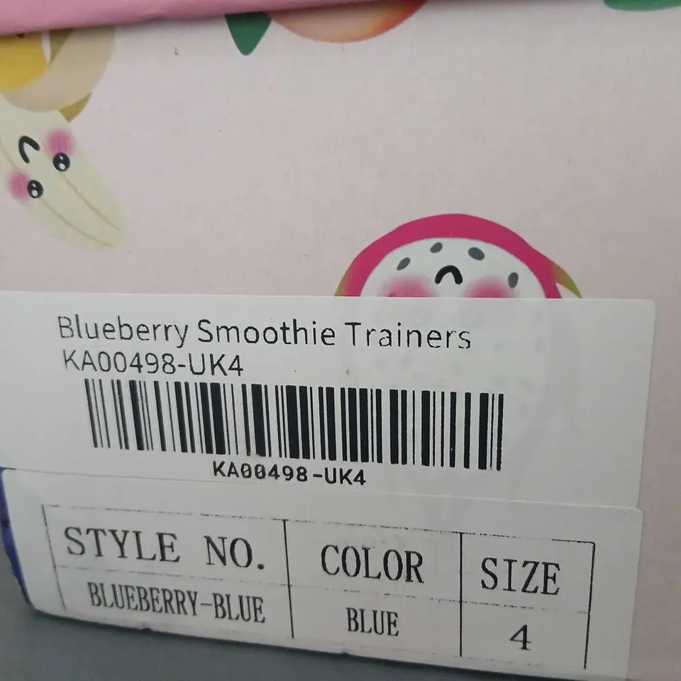 KOI FRUTTI TUTTI BLUEBERRY SMOOTHIE TRAINERS – KIDS, BLUE/WHITE, UK 4
