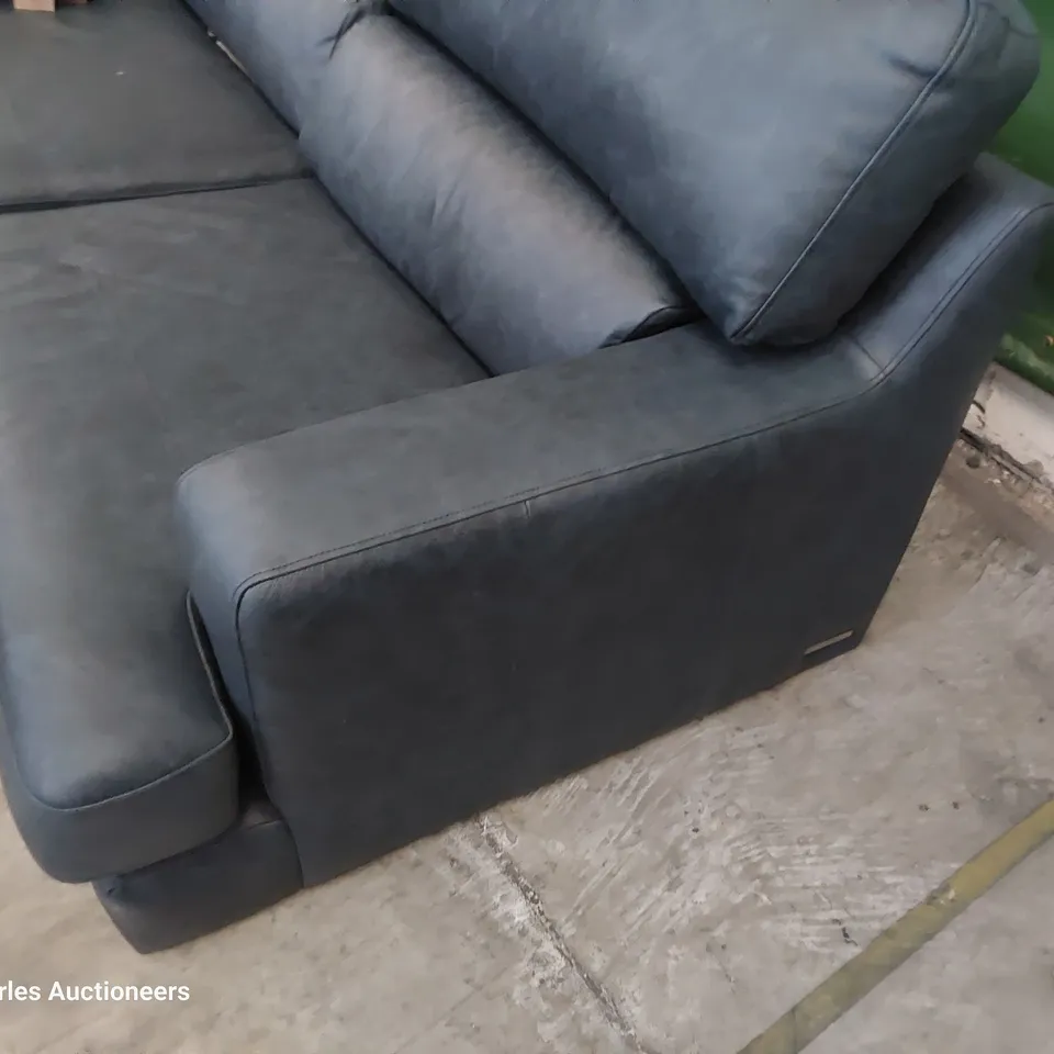 QUALITY BRITISH DESIGNER LOUNGE Co. ROMILLY THREE SEATER SOFA VINTAGE LEATHER SHADOW