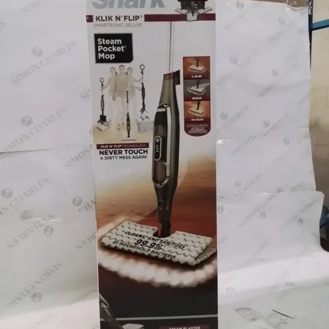 BOXED SHARK KLIK N' FLIP SMARTRONIC DELUXE STEAM POCKET MOP