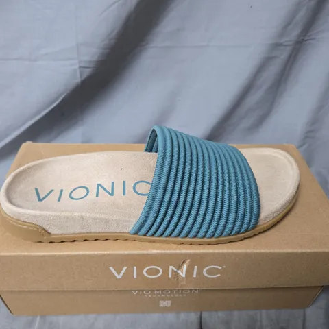 BOXED VIONIC EVIE KNIT SLIDE SANDALS – BLUE, UK SIZE 7