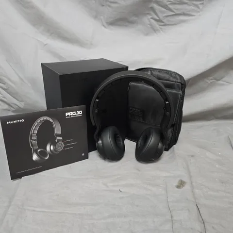BRAND NEW BOXED MUNITIO PRO.30 WIRELESS HEADPHONES – BRUSHED BLACK 2AQPX-PRO30