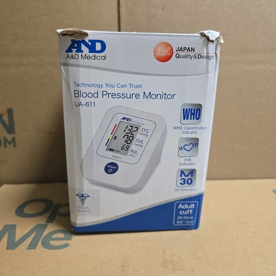 A&D MEDICAL BLOOD PRESSURE MONITOR UA-611 – BOXED