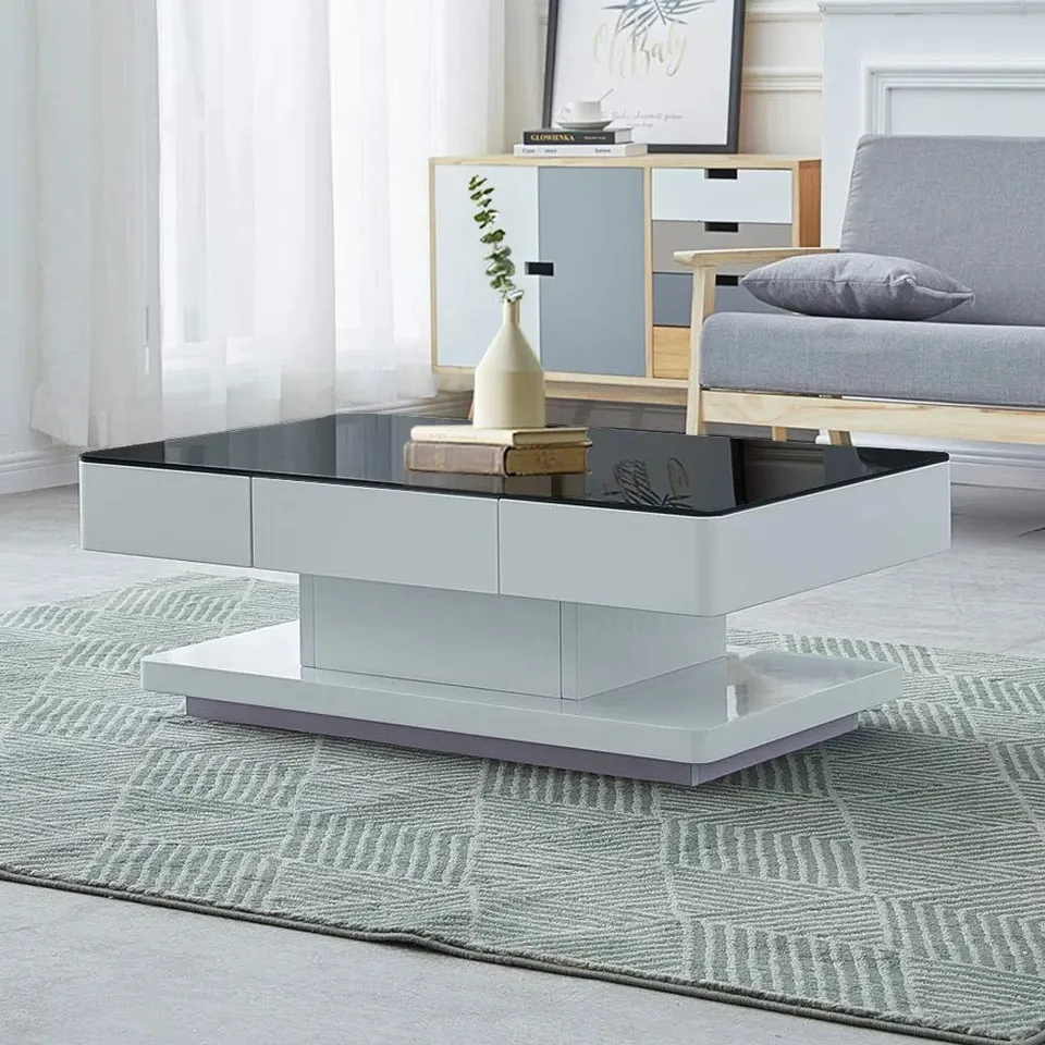 BOXED TRUDIE PEDESTAL COFFEE TABLE WITH STORAGE (BOX 2 OF 2 ONLY)