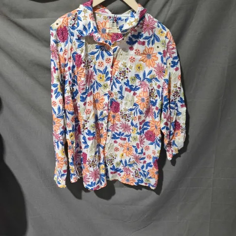 SEASALT CORNWALL LARISSA SHIRT – FLORAL ORGANIC COTTON, UK 18