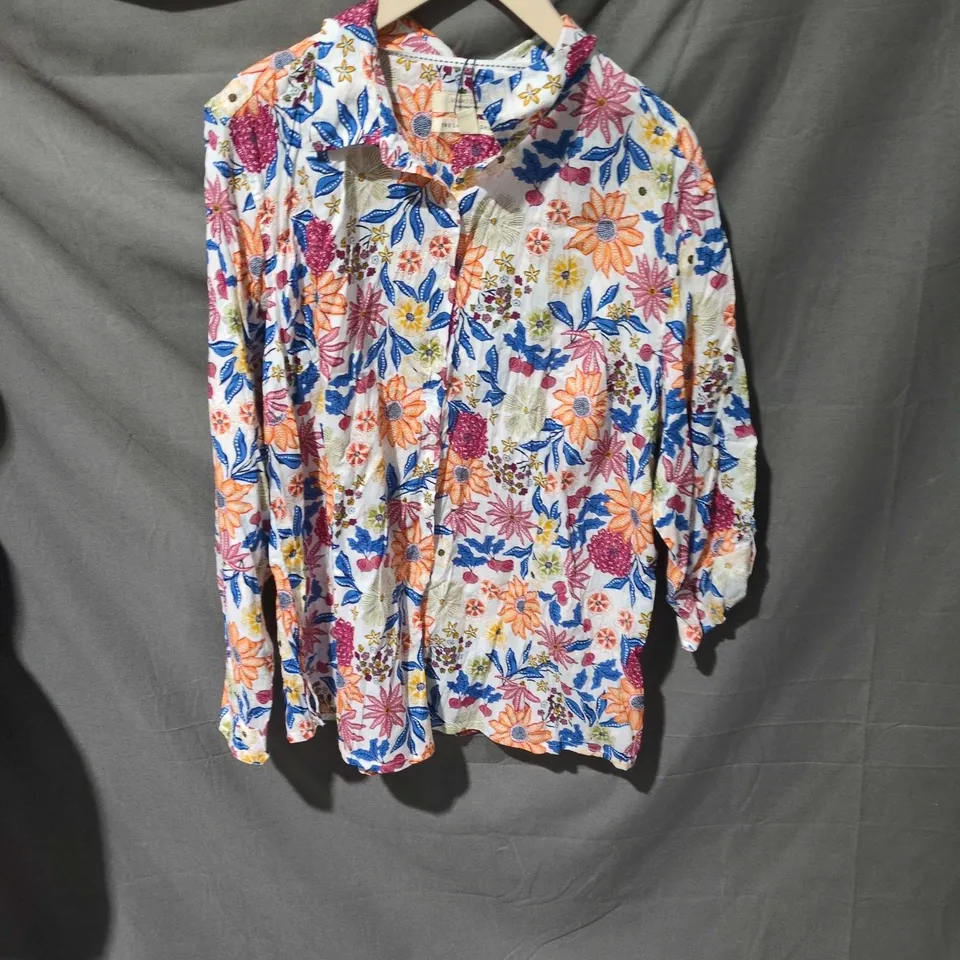 SEASALT CORNWALL LARISSA SHIRT – FLORAL ORGANIC COTTON, UK 18