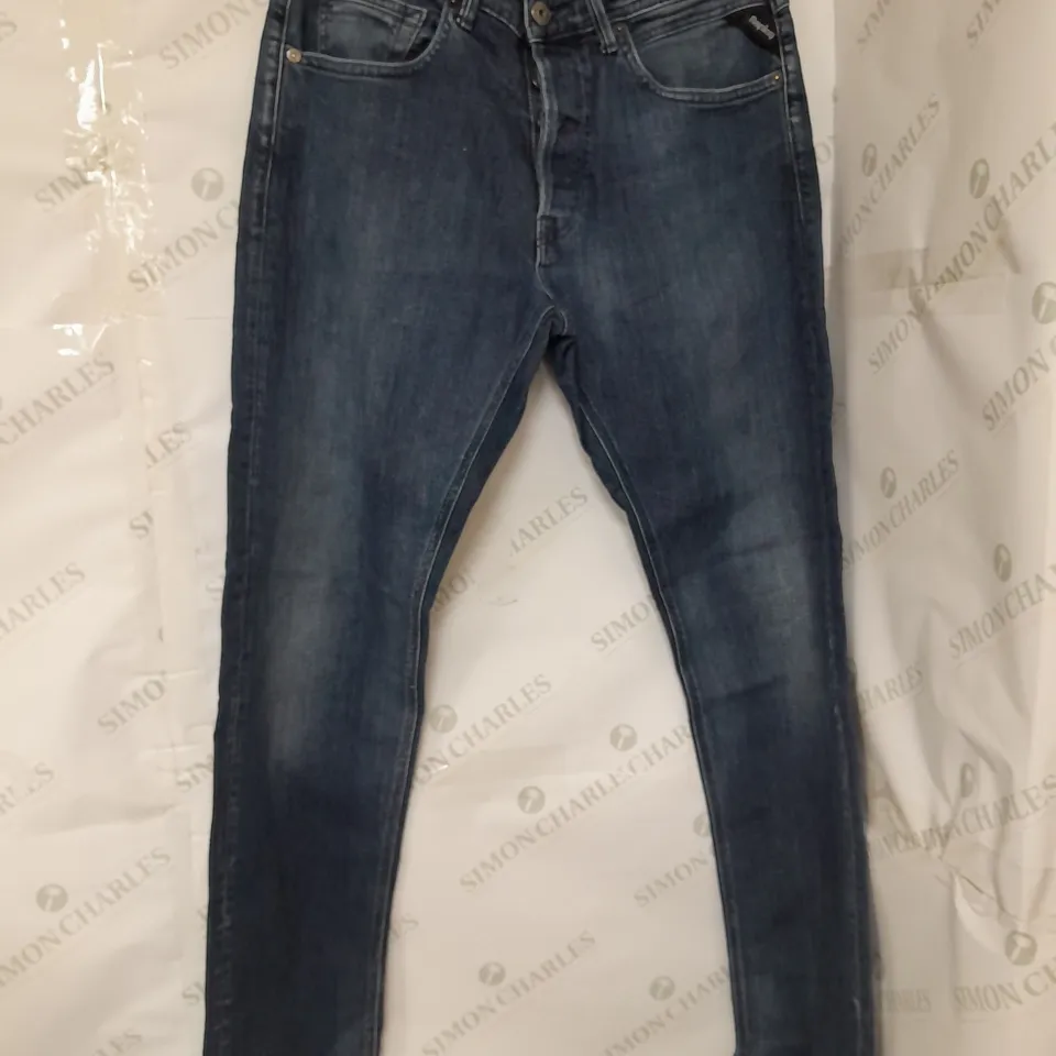 REPLAY GREY REGULAR SLIM FIT TIMIE JEANS IN BLUE DENIM SIZE 32 WAIST