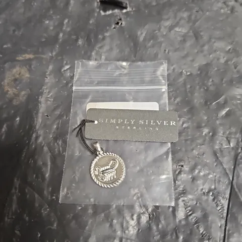 SIMPLY SILVER STERLING 925 CIRCULAR SCORPIO ZODIAC PENDANT CHARM