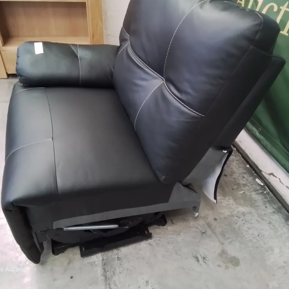 DESIGNER MILAN LHF MANUAL RECLINING END SECTION BLACK PLAIN STITCH