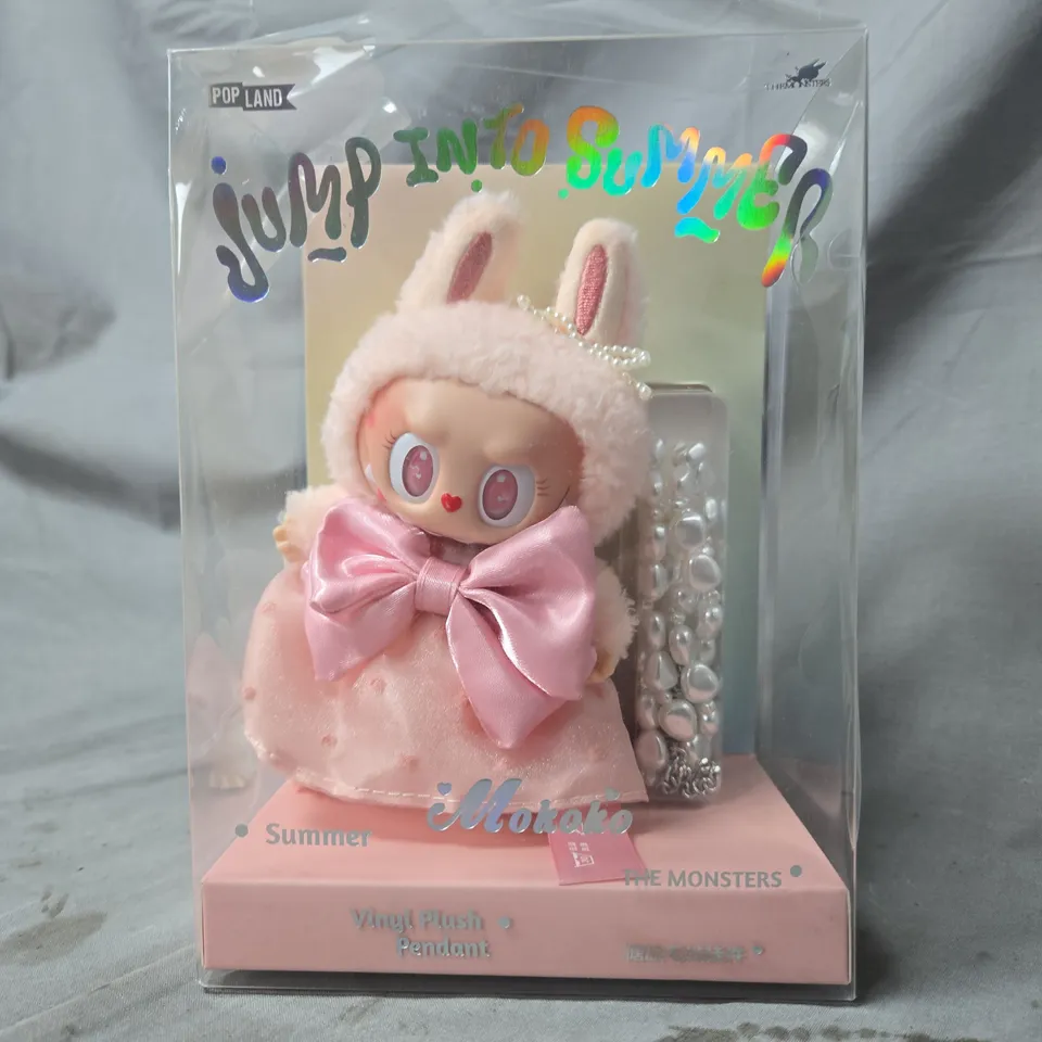 VINYL PLUSH PENDANT – PINK BUNNY CHARACTER, BOXED DISPLAY PACKAGING (THE MONSTERS)