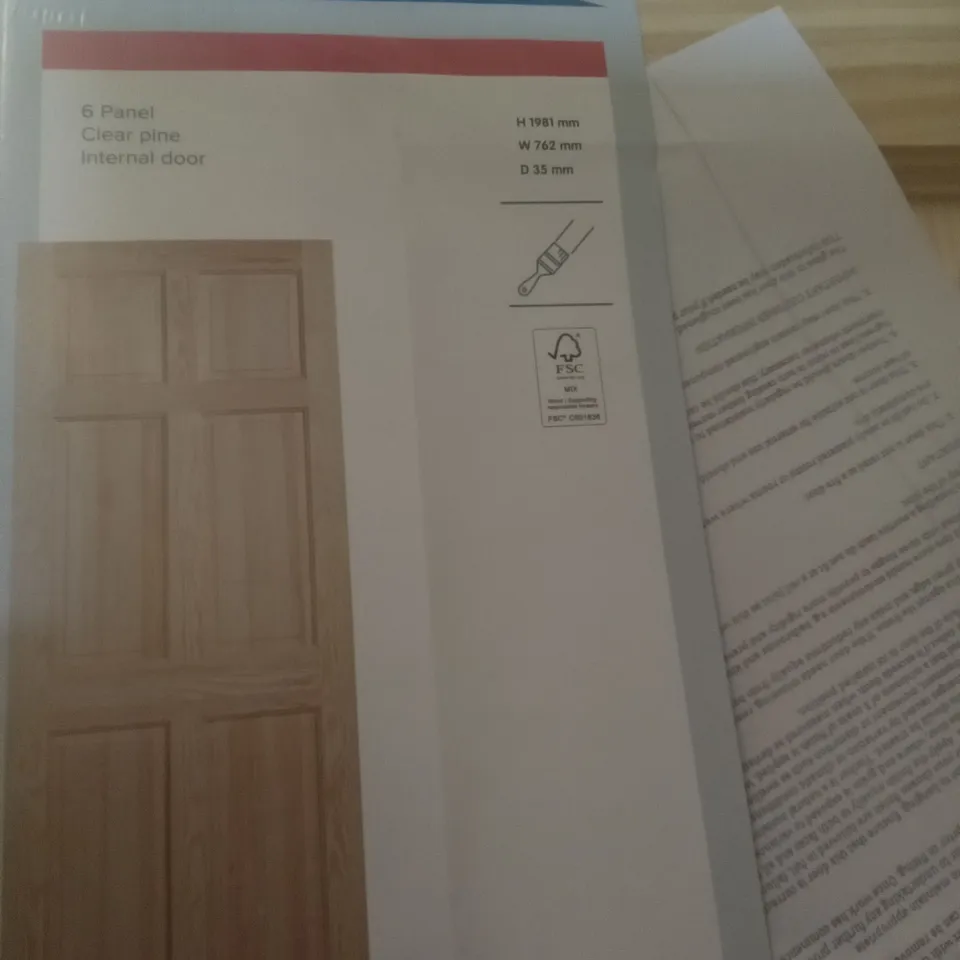 GEOM 1981 X 762MM 6 PANNEL CLEAR PINE INTERNAL DOOR