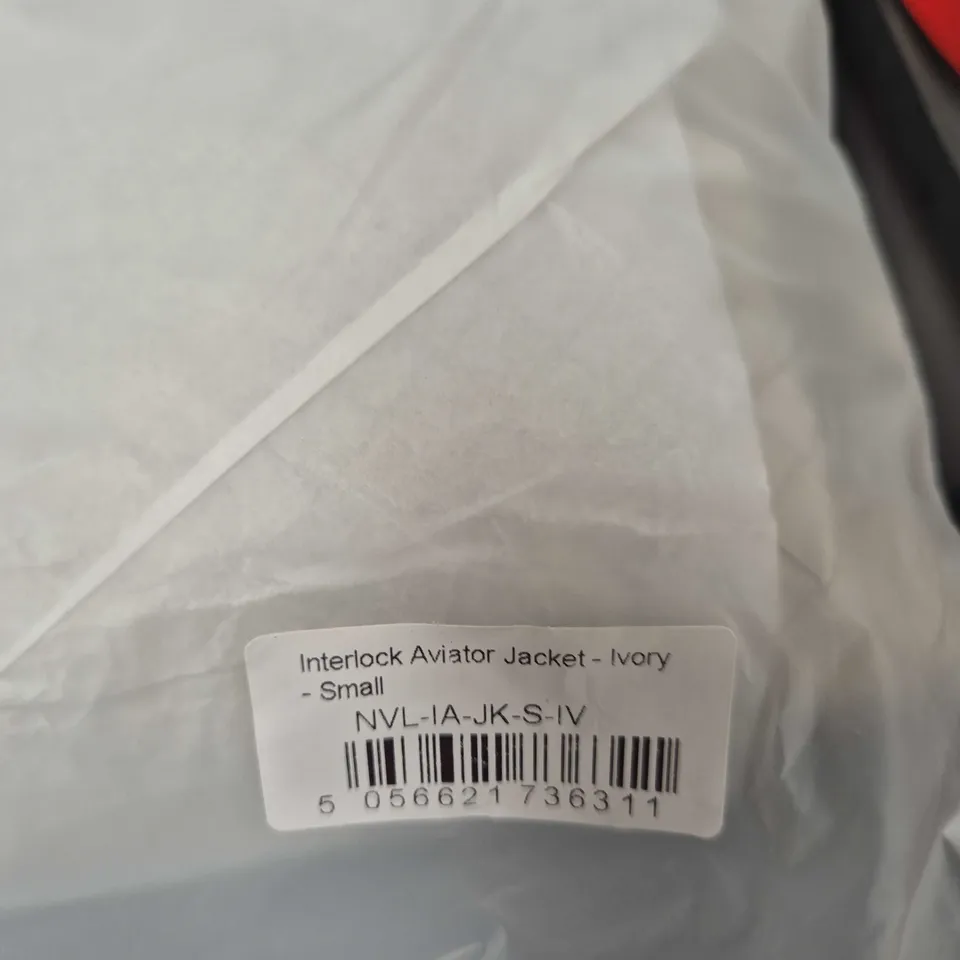 NVL INTERLOCK AVIATOR JACKET - IVORY - SMALL (UK S)