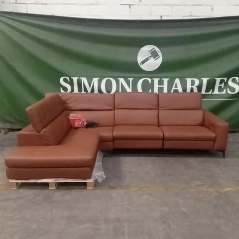 QUALITY DESIGNER ITALIAN MADE EDITH LEATHER ELECTRIC RECLINER CORNER SOFA