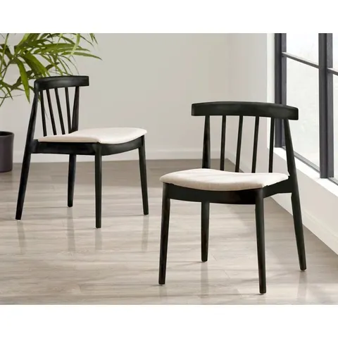 BOXED CHANTILLY SLAT BACK PARSONS CHAIR IN BLACK - SET OF 2 (1 BOX)