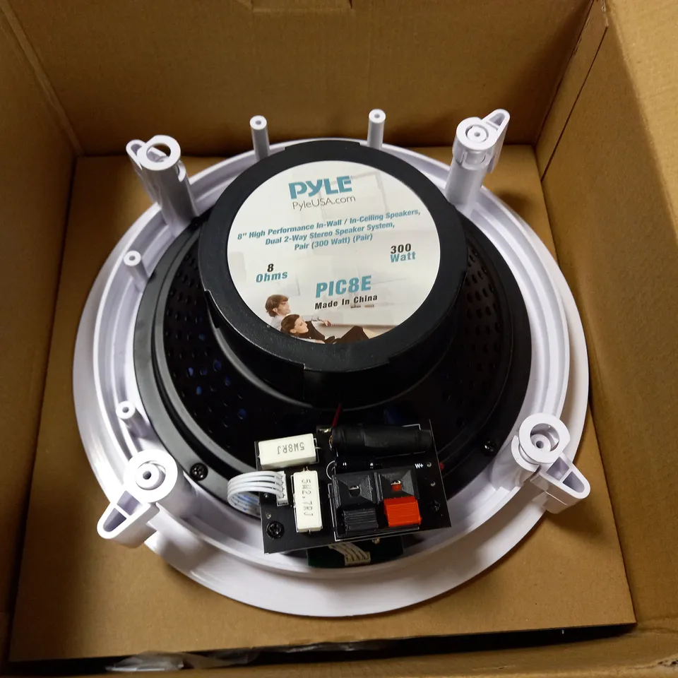 BOXED PYLE PIC8E 8" HIGH PERFORMANCE 300W 2-WAY CEILING SPEAKER PAIR