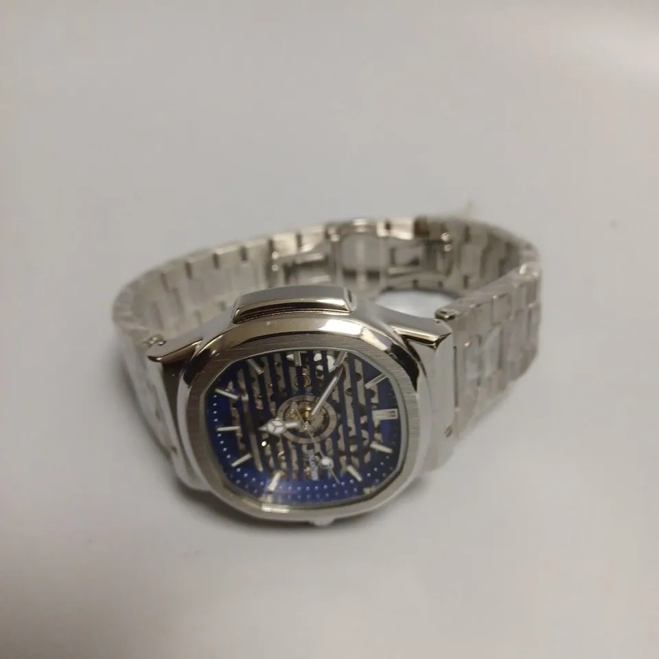 MENS VONLANTHEN AUTOMATIC WATCH – SKELETON DIAL – STAINLESS STEEL STRAP – GLASS EXHIBITION BACK CASE