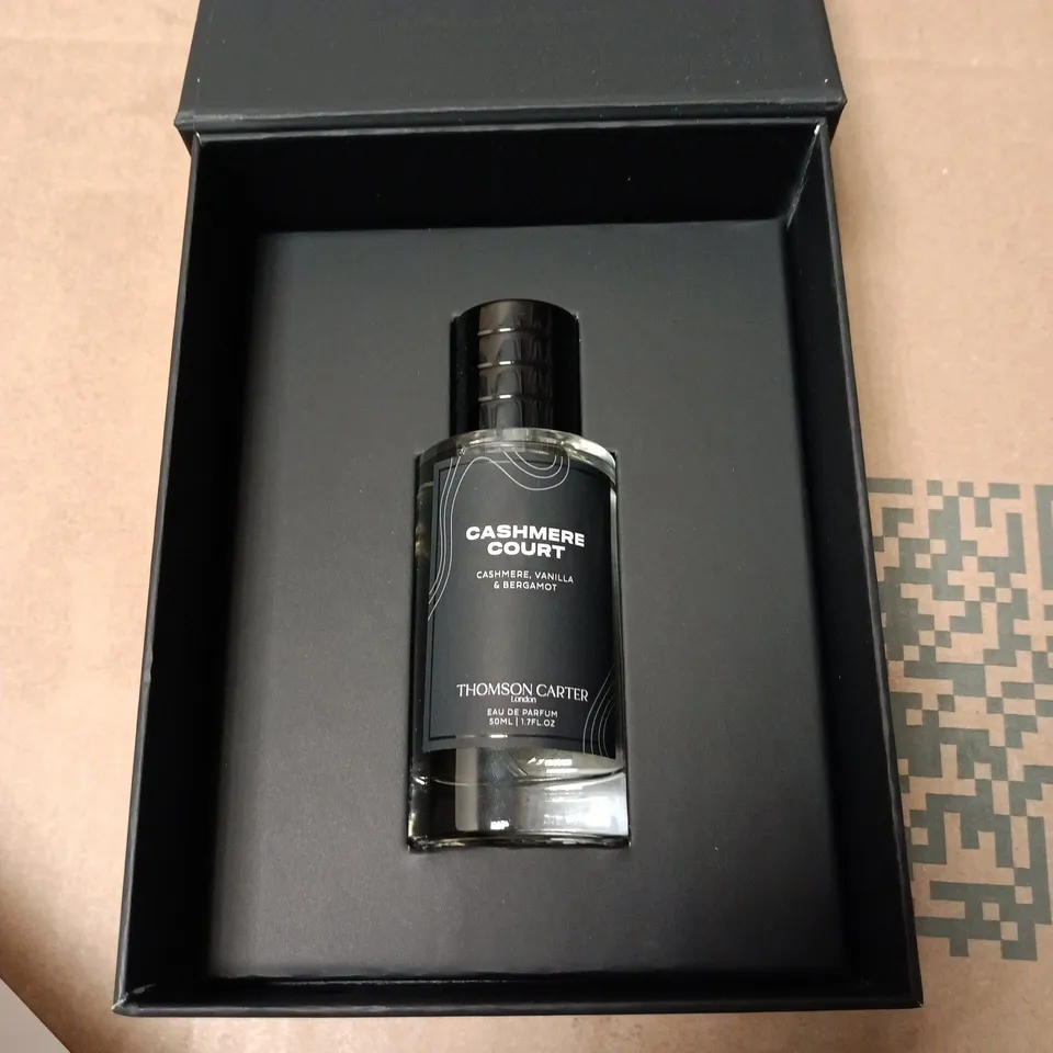 BOXED THOMAS CARTER CASHMERE COURT CASHMERE, VANILLA AND BERGAMOT 50ML EAU DE PARFUM