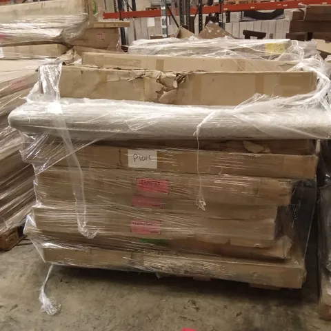 PALLET OF ASSORTED INCOMPLETE DESIGNER BED FRAME PARTS AND PIECES