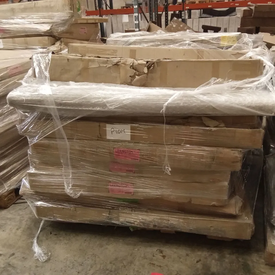 PALLET OF ASSORTED INCOMPLETE DESIGNER BED FRAME PARTS AND PIECES