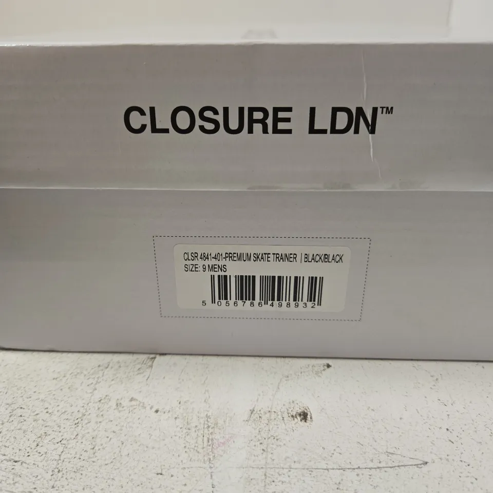 CLOSURE LDN PREMIUM SKATE TRAINER - BLACK/BLACK, UK 9 (MEN'S)