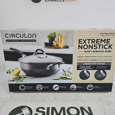 CIRCULON CHEF PAN WITH LID – NON-STICK COOKWARE, 26CM (4.5 QT)