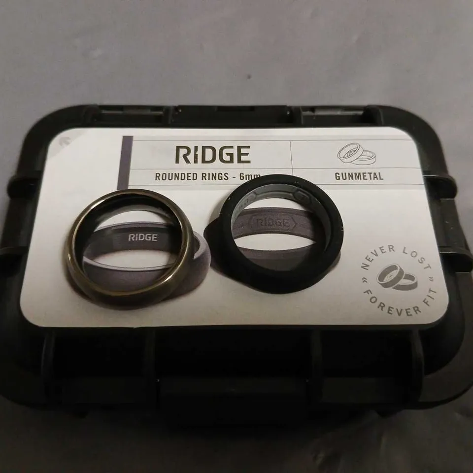 RIDGE ROUNDED RINGS 6MM - GUNMETAL