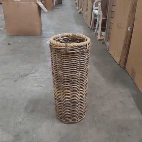 DESIGNER TALL ROUND WICKER BASKET