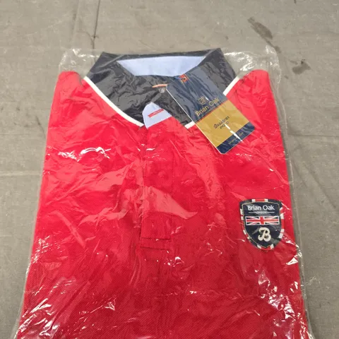 BRIAN OAK LONDON POLO SHIRT – RED, SIZE M