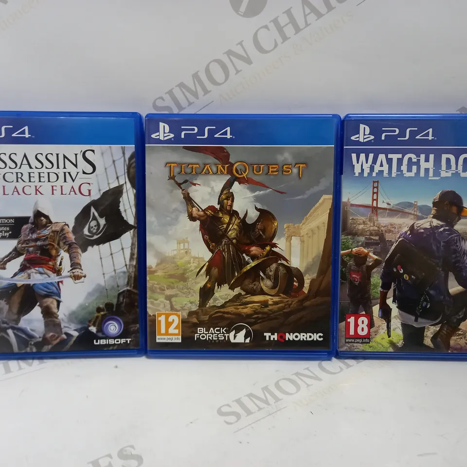 PLAYSTATION 4 ASSASSIN'S CREED BLACK FLAG + TITAN QUEST + WATCH DOGS 2