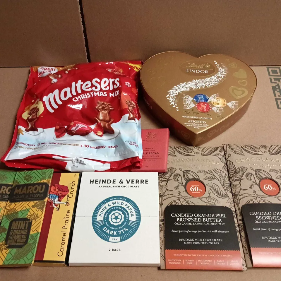 APPROXIMATELY 5 ASSORTED FOOD ITEMS TO INCLUDE - CHOCOLATES, BOWNED BUTTER AND ALMOND MILK