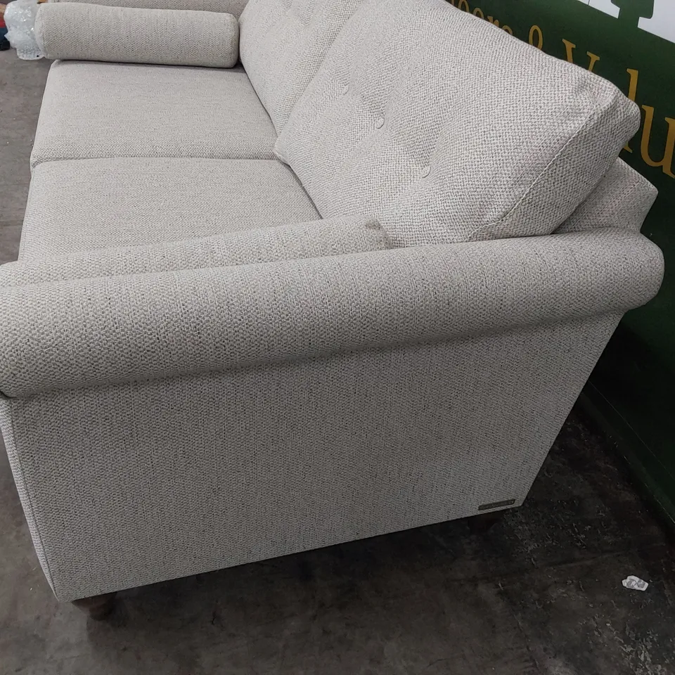 QUALITY BRITISH MADE LOUNGE Co THREE SEATER SOFA NATURAL FABRIC 